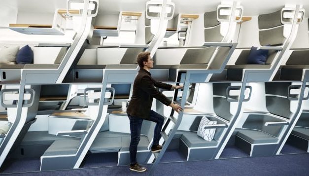Το μέλλον των πτήσεων: Διώροφα καθίσματα σε αεροπλάνα όπου οι επιβάτες… θα ξαπλώνουν