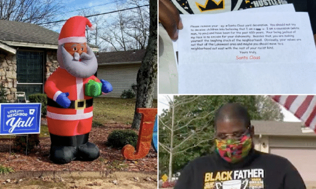Έλαβαν ρατσιστικό γράμμα, επειδή έβαλαν μαύρο Άγιο Βασίλη στην αυλή τους