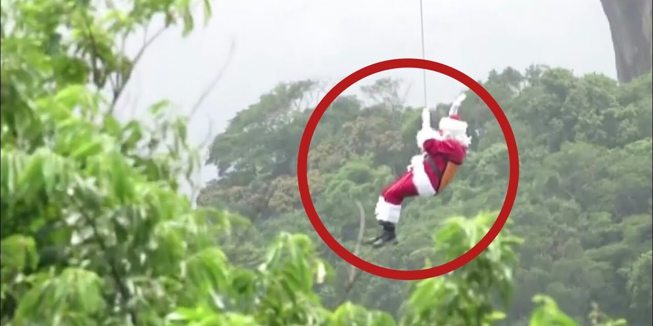 Ρίο ντε Τζανέιρο: Γενναίος Αη Βασίλης επιδίδεται σε extreme sports και εντυπωσιάζει (video)