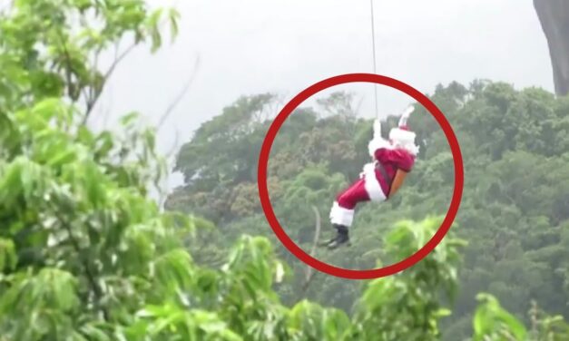 Ρίο ντε Τζανέιρο: Γενναίος Αη Βασίλης επιδίδεται σε extreme sports και εντυπωσιάζει (video)