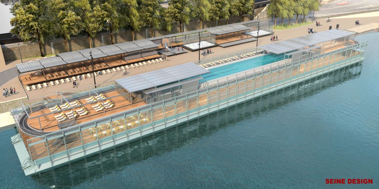 Μία εντυπωσιακή πισίνα τοποθετήθηκε πάνω στον Σηκουάνα – Για βουτιές στο κέντρο του Παρισιού