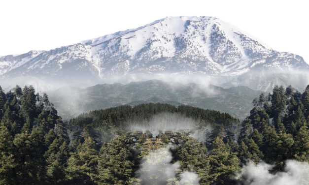 Μαγικές εικόνες από ψηλά από το χιονισμένο όρος Δίρφυς (video)