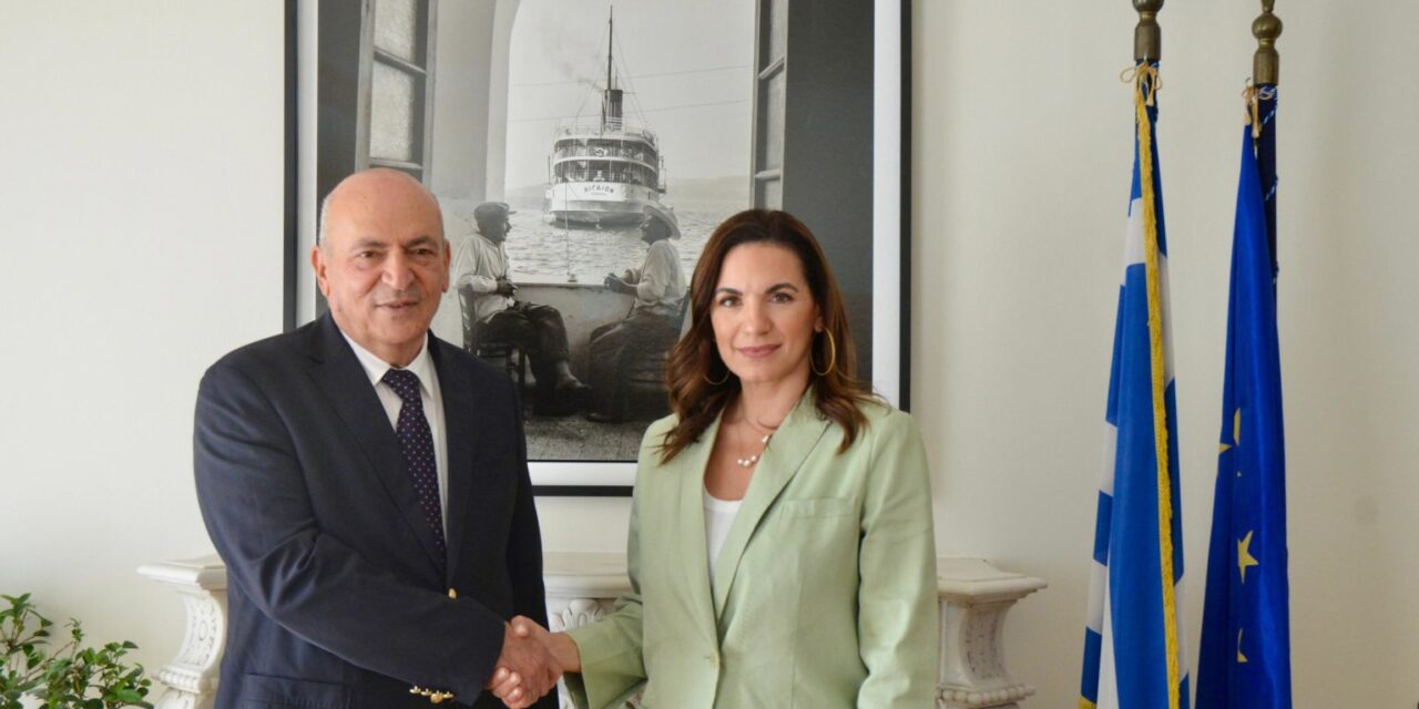 Συνάντηση της Υπουργού Τουρισμού Ο. Κεφαλογιάννη με τον Υπουργό Τουρισμού και Αρχαιοτήτων της Παλαιστίνης