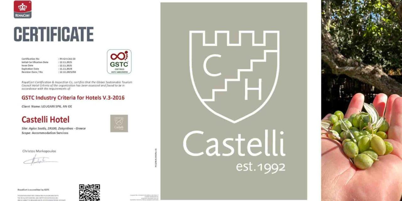 Νέα “πράσινη” διάκριση για το Castelli Hotel και τη Ζάκυνθο