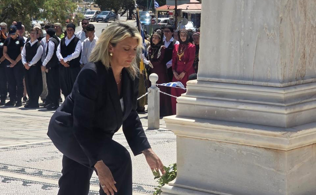 Η Υφυπουργός Τουρισμού Άννα Καραμανλή στην Κάσο για την 202η Επέτειο του Ολοκαυτώματος της Ηρωικής Νήσου