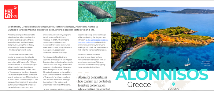 Η Αλόννησος στους top10 προορισμούς βιώσιμου τουρισμού για το 2027